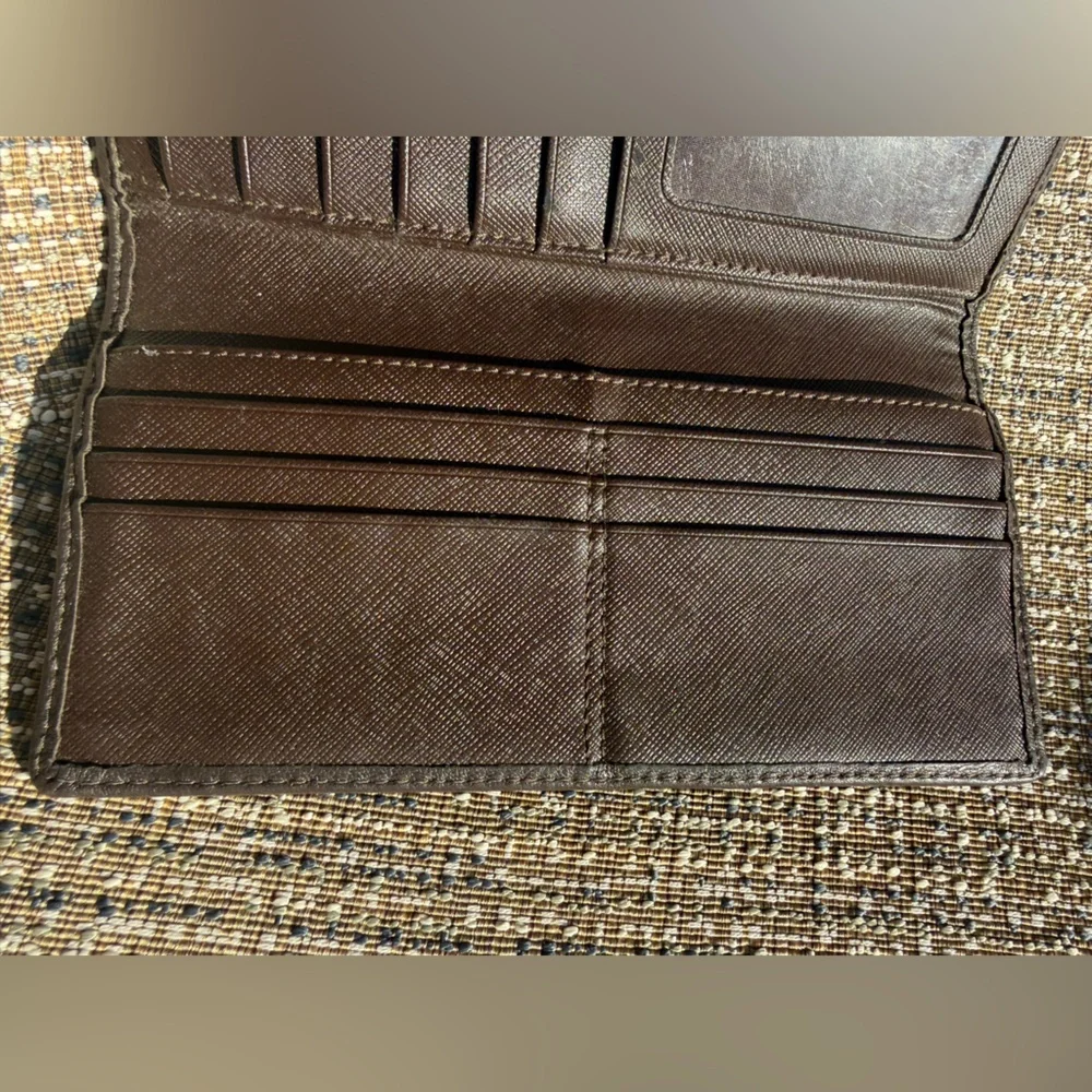 Coach Signature Brown and Tan Wallet